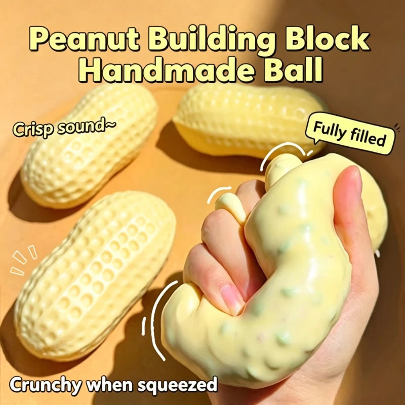 Balle Squishy Cacahuète à Construire – Jouet Antistress Sensoriel Ultra Doux