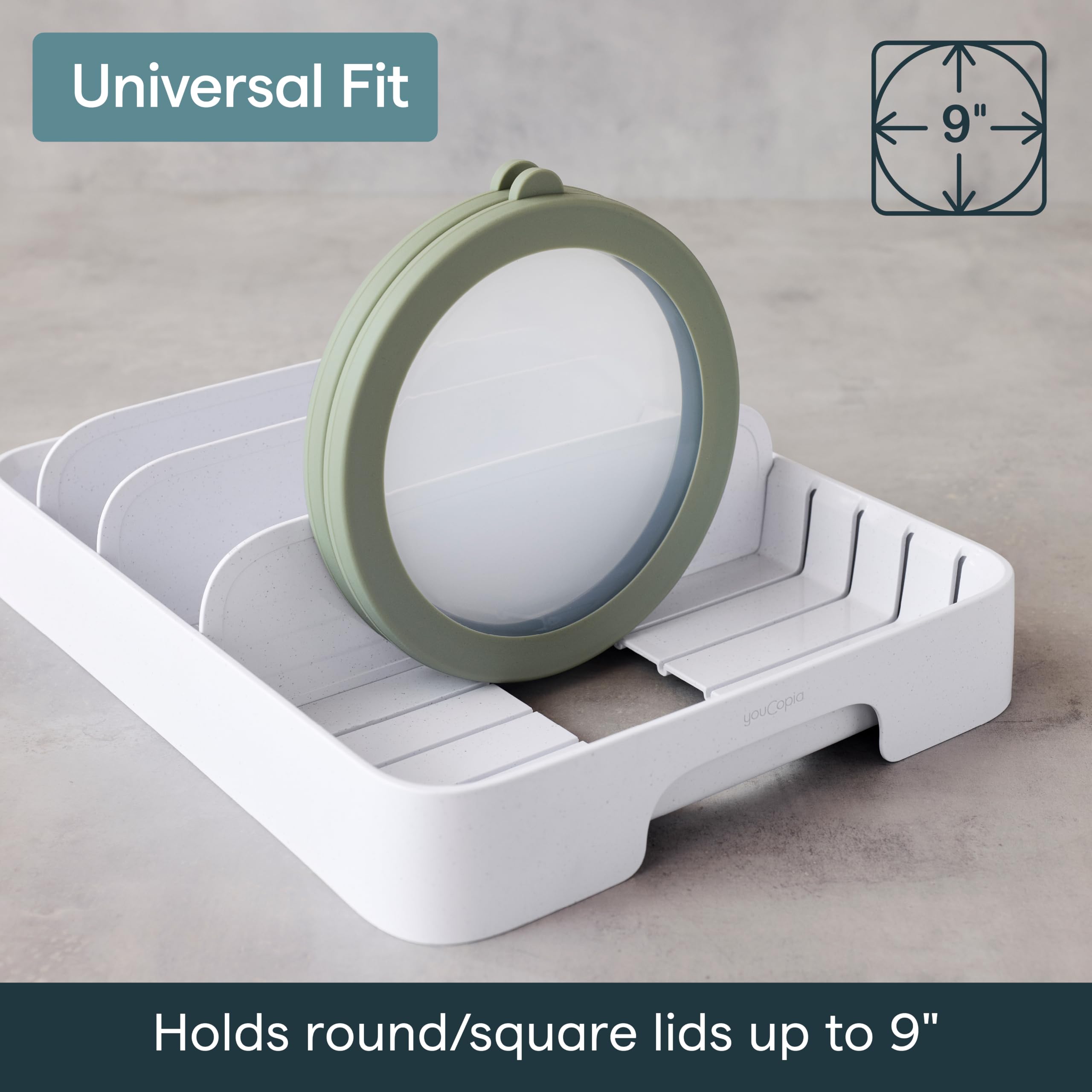 Food Container Lid Organizer for Kitchen Cabinet
