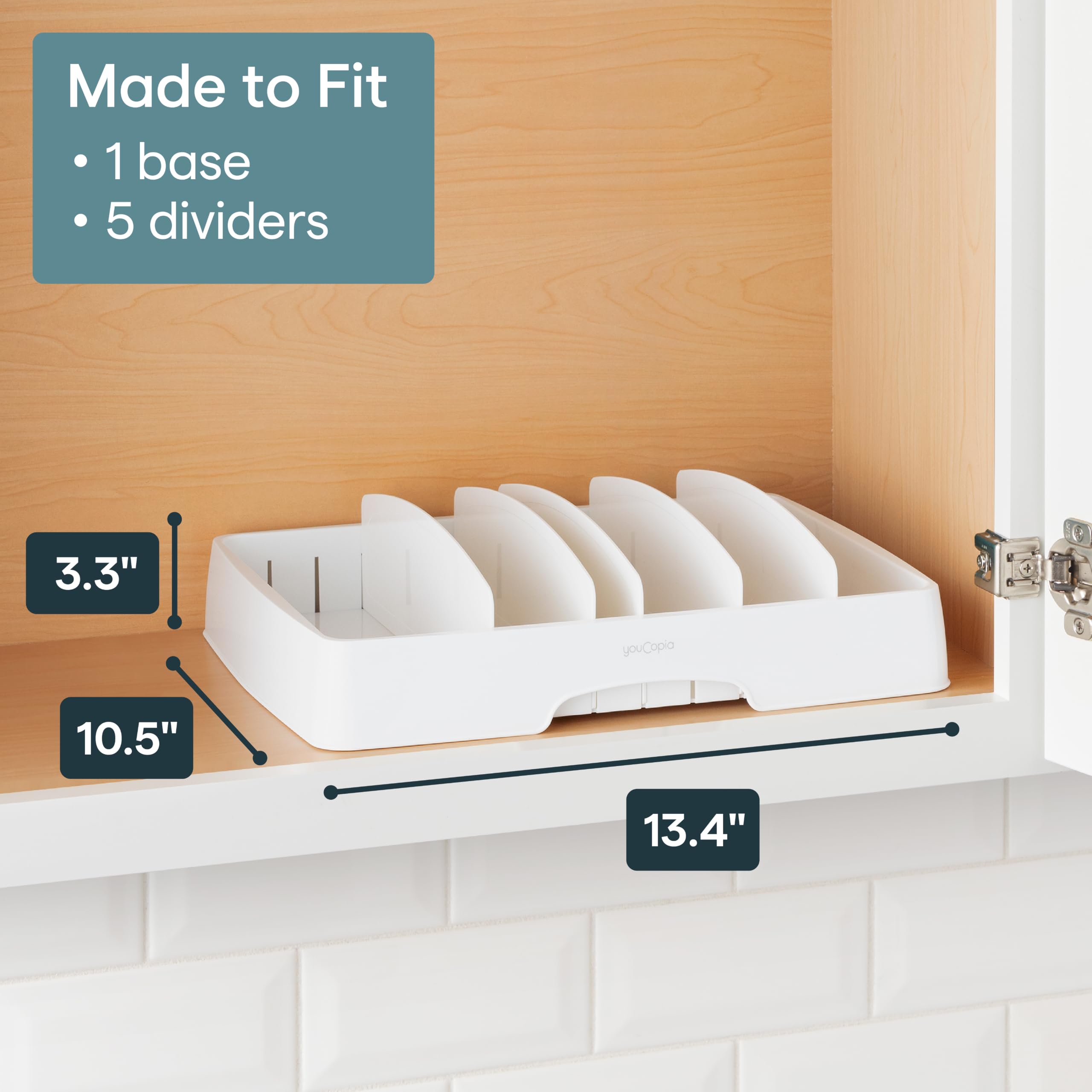 Food Container Lid Organizer for Kitchen Cabinet