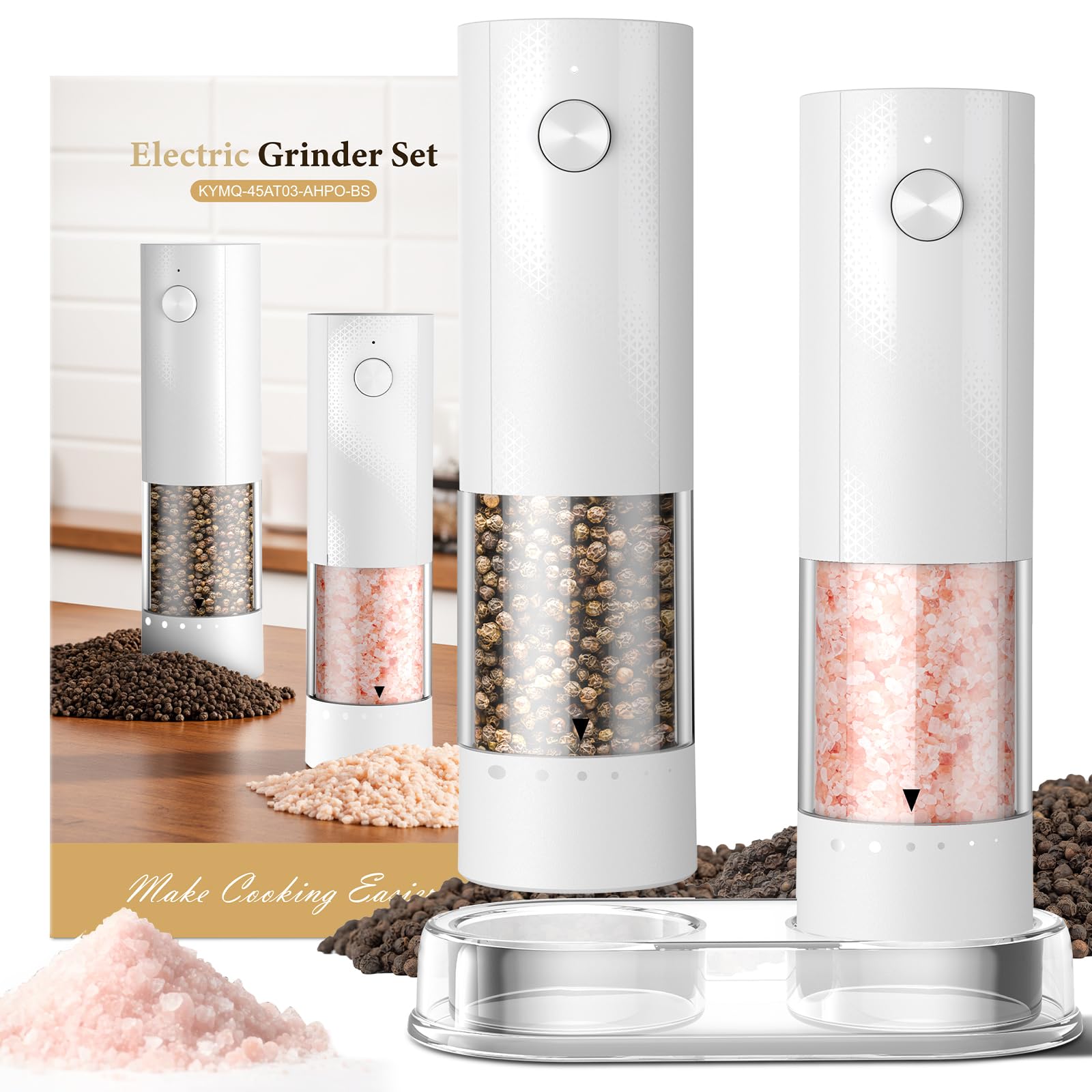 Electric Salt and Pepper Grinder Set
