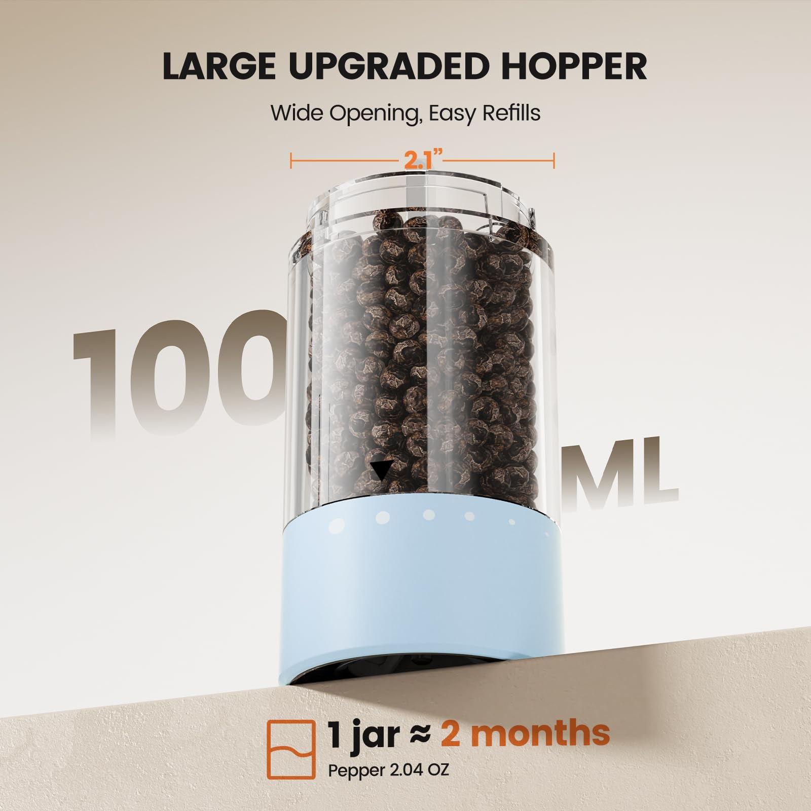 Electric Salt and Pepper Grinder Set