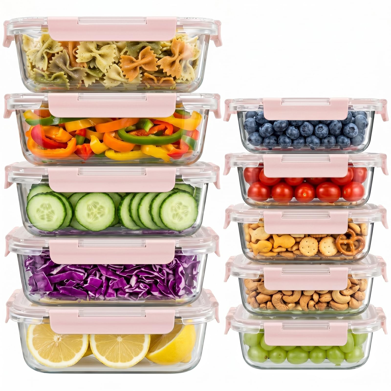 Cup Glass Food Storage Containers with lids