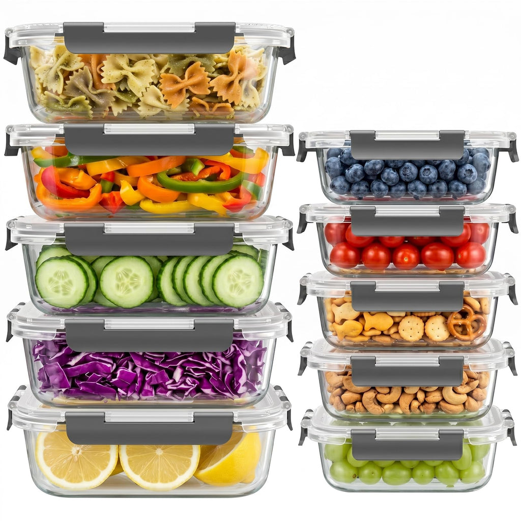 Cup Glass Food Storage Containers with lids