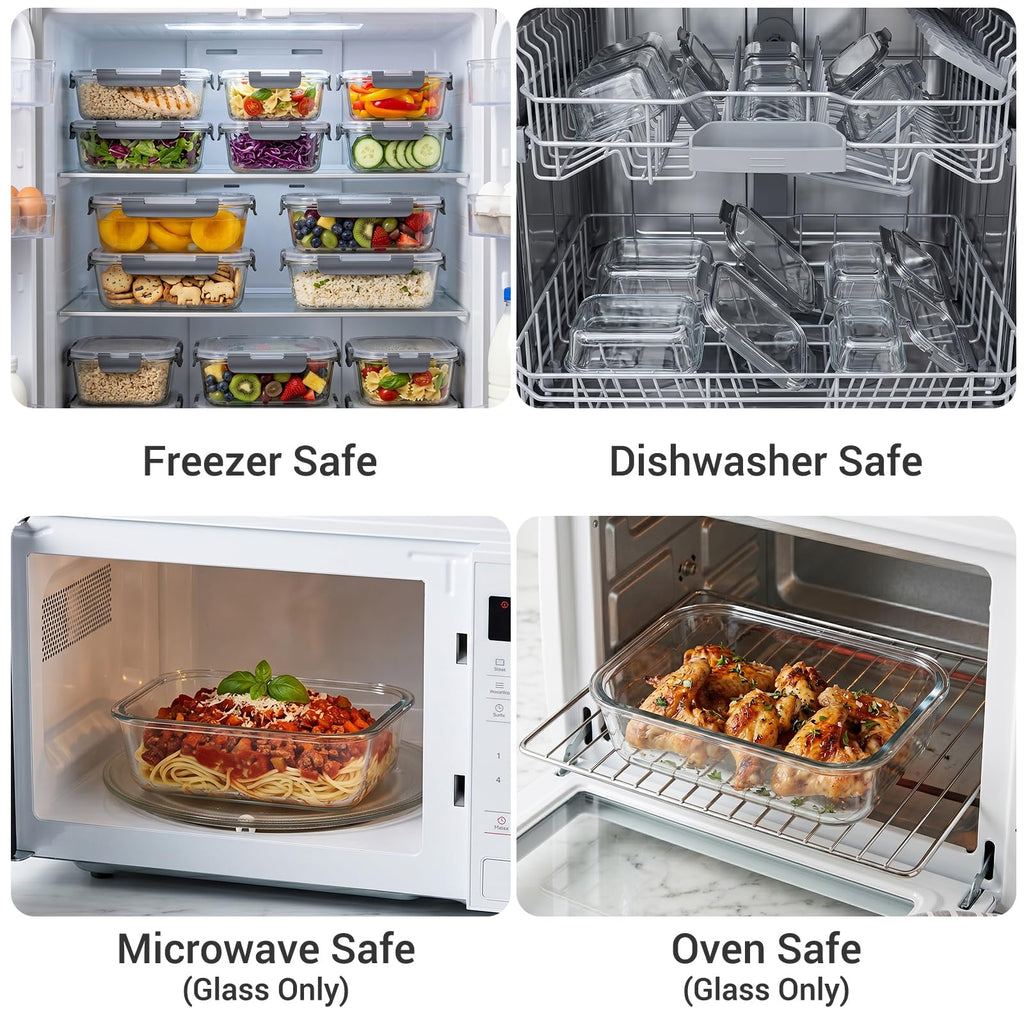 Cup Glass Food Storage Containers with lids