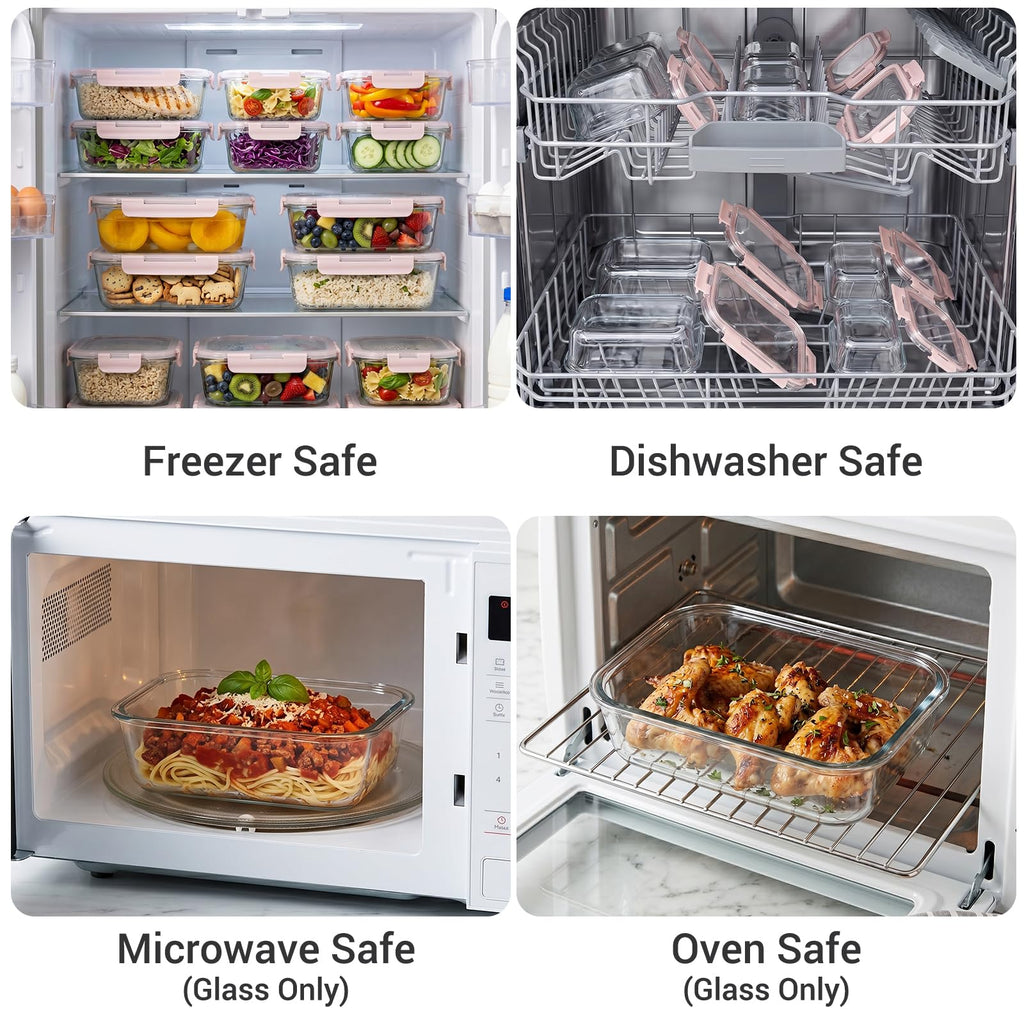 Cup Glass Food Storage Containers with lids