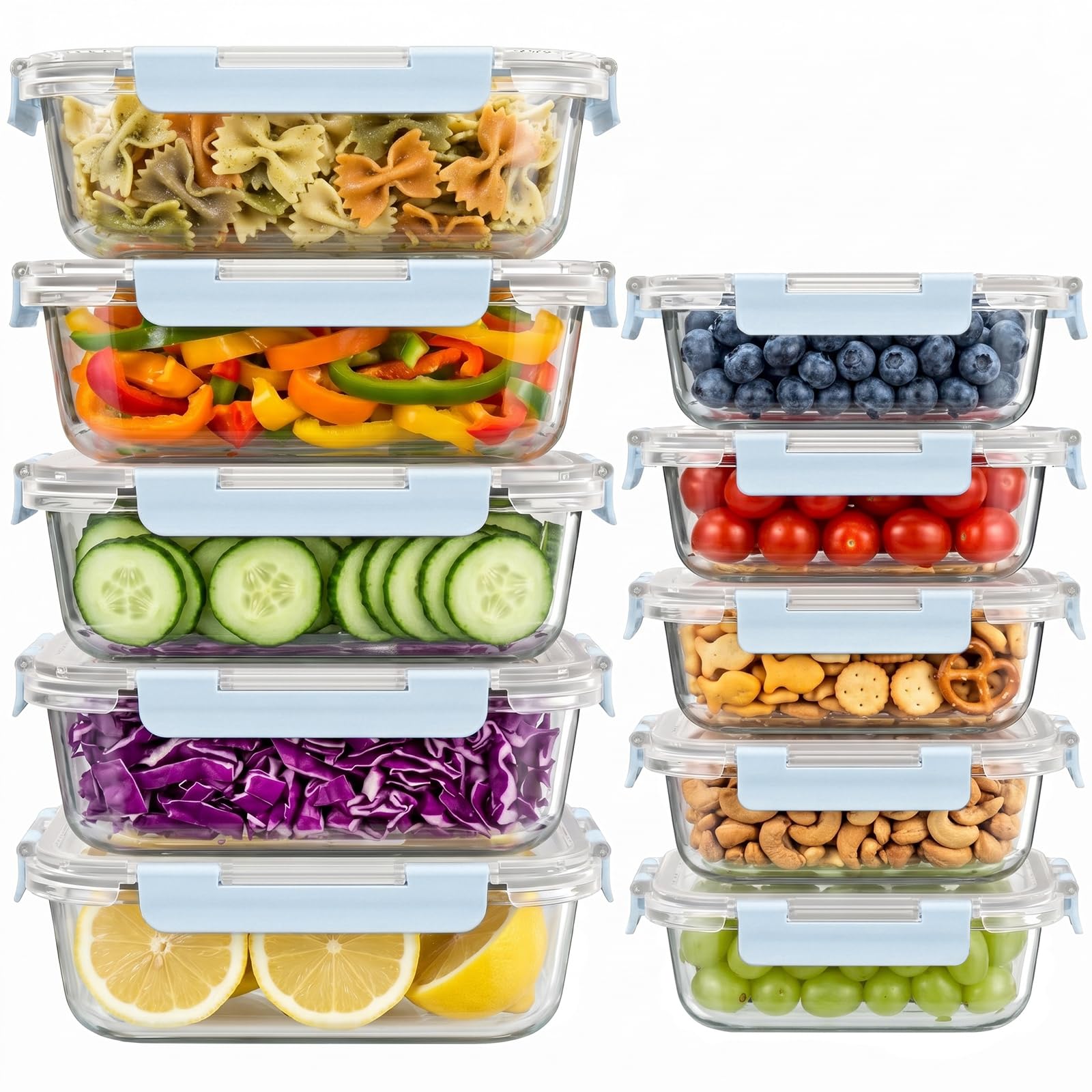 Cup Glass Food Storage Containers with lids