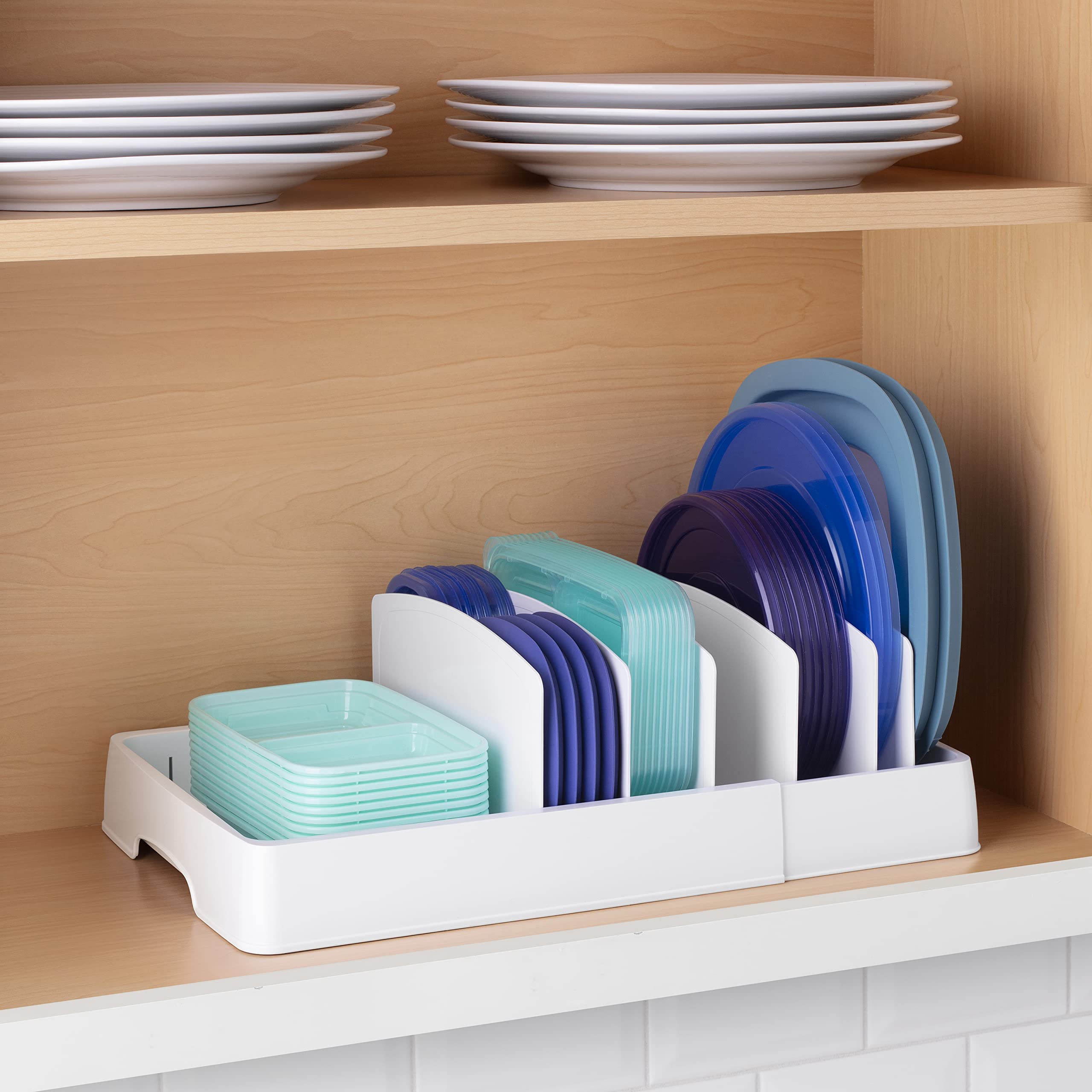 Food Container Lid Organizer for Kitchen Cabinet