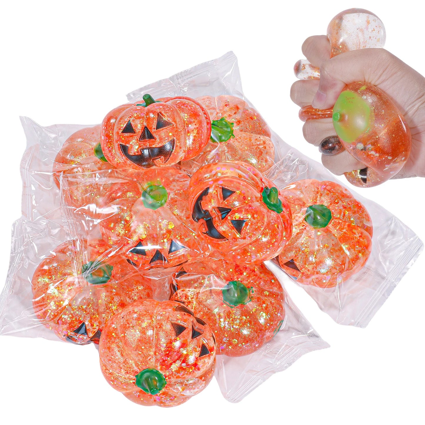 Squishy Citrouille d'Halloween Géante Pailletée