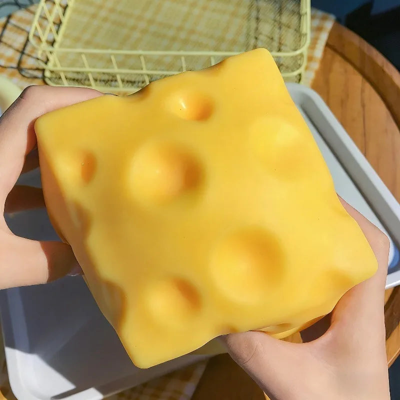 Gros Squishy Fromage Géant – Jumbo Anti-Stress Malléable à Rebond Lent