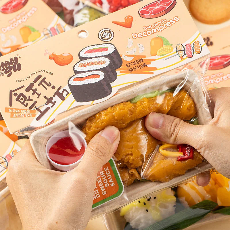 Squishy Nourriture Taba – Poulet Frit, Sushi, Dumpling & Mochi