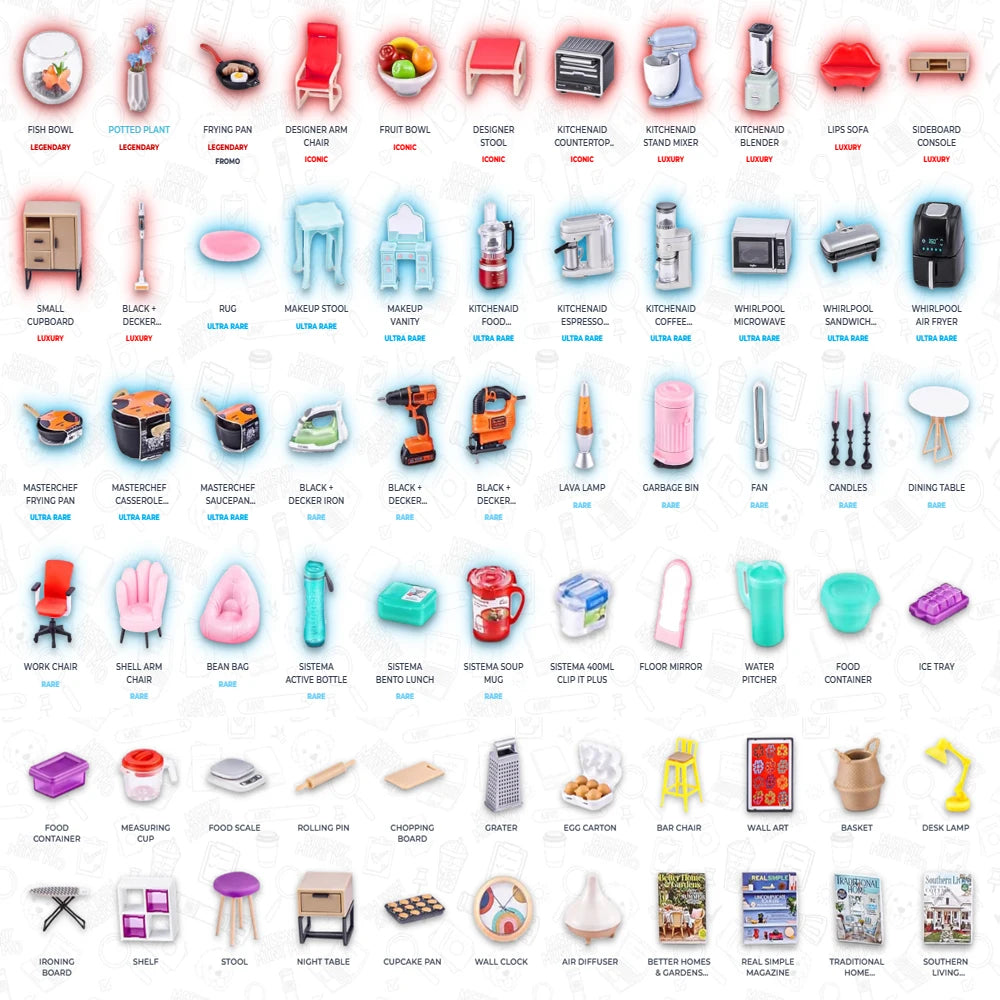 Zuru Mini Brands Toys – 5 Surprise, jouets miniatures mystère, thème Maison (Home), boîte surprise à collectionner