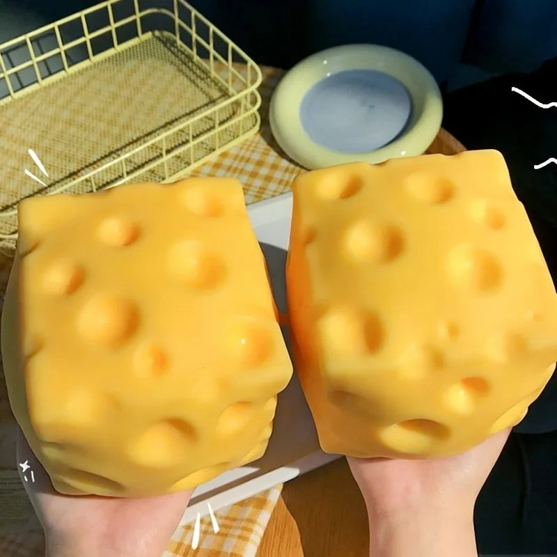 Gros Squishy Fromage Géant – Jumbo Anti-Stress Malléable à Rebond Lent