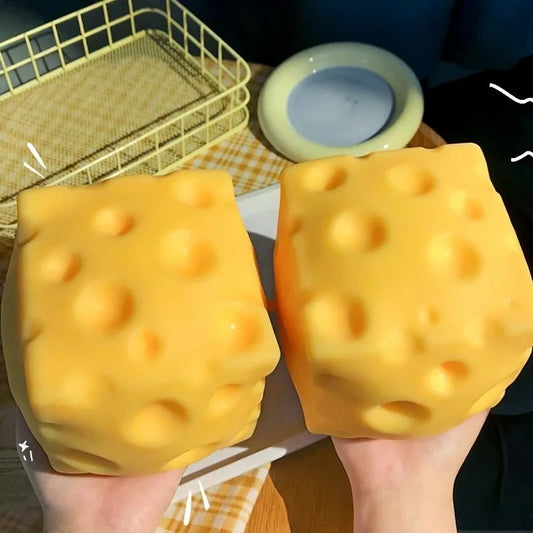 Gros Squishy Fromage Géant – Jumbo Anti-Stress Malléable à Rebond Lent