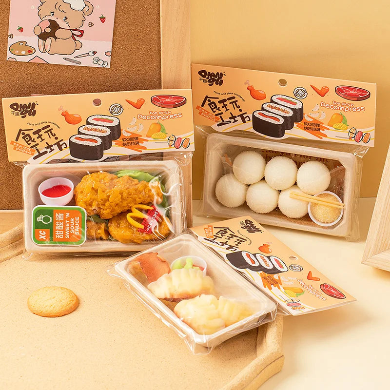 Squishy Nourriture Taba – Poulet Frit, Sushi, Dumpling & Mochi