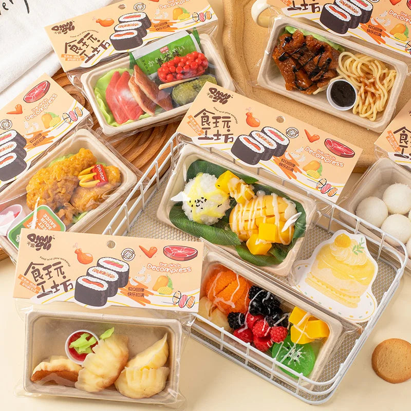 Squishy Nourriture Taba – Poulet Frit, Sushi, Dumpling & Mochi