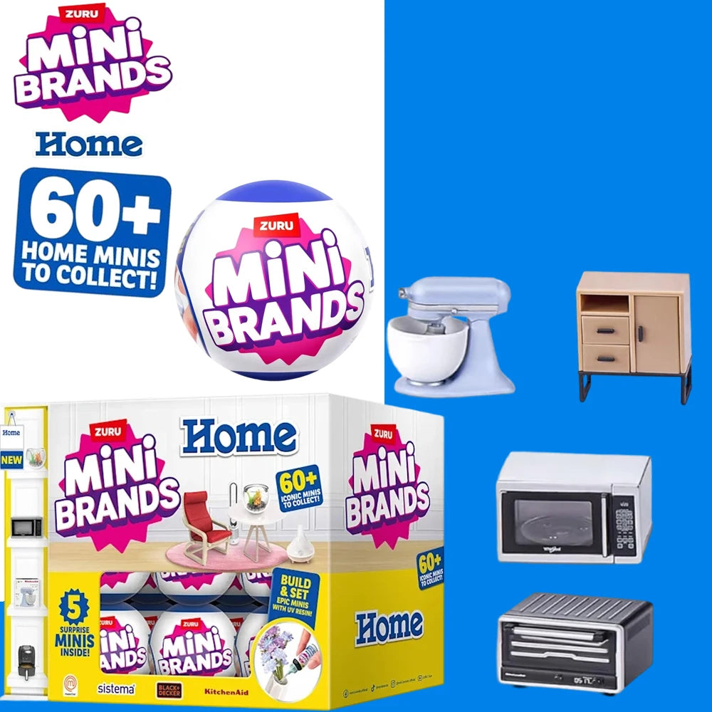 Zuru Mini Brands Toys – 5 Surprise, jouets miniatures mystère, thème Maison (Home), boîte surprise à collectionner
