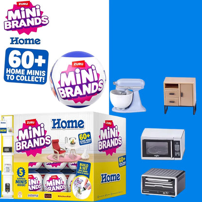 Zuru Mini Brands Toys – 5 Surprise, jouets miniatures mystère, thème Maison (Home), boîte surprise à collectionner