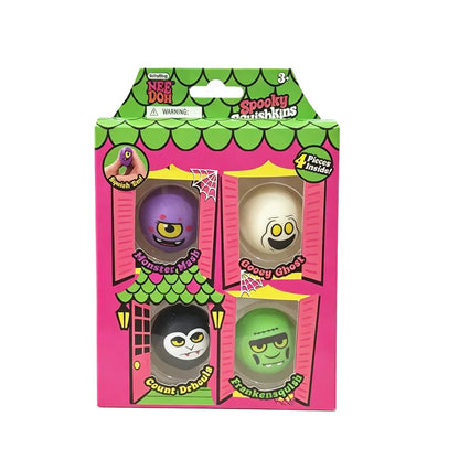 Needoh Spooky Squishkins Mini — Pack de 4 Balles Monstres d'Halloween