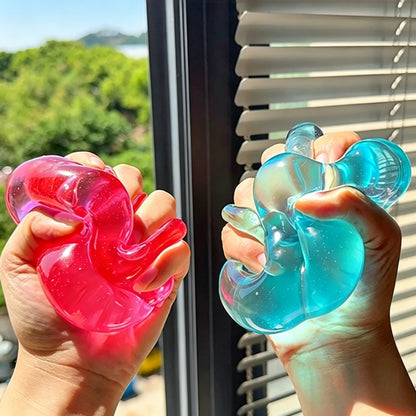 Squishy donut rose et bleu pressé ultra doux à effet slow rise pour soulager le stress.