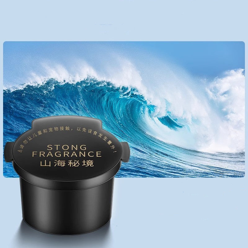 Diffuseur d'aromathérapie Nuvexer pour voiture avec design noir élégant et image de vague océanique rafraîchissante